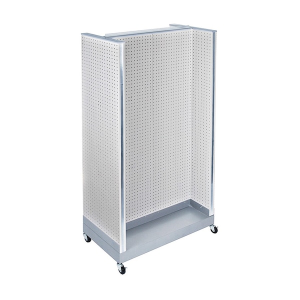 H-Unit Pegboard Floor Display on Wheeled Base